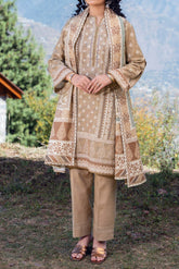 FAWN - Printed Unstitched Khaddar Suit (3 Piece) 3127